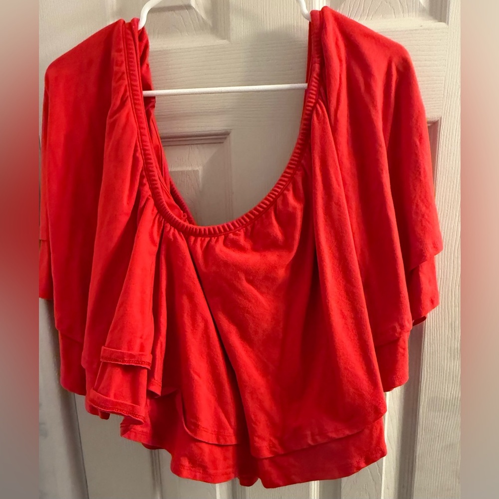 Rebdolls Women’s Plus Size Bold Red Blouse. Size 5XL